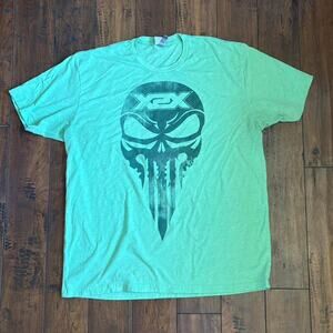 X2X Y2K MMA Skater Grunge Emo Skulls Men's XXL Green Graphic T-shirt